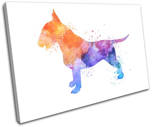 Watercolour bull terrier - bull, dog