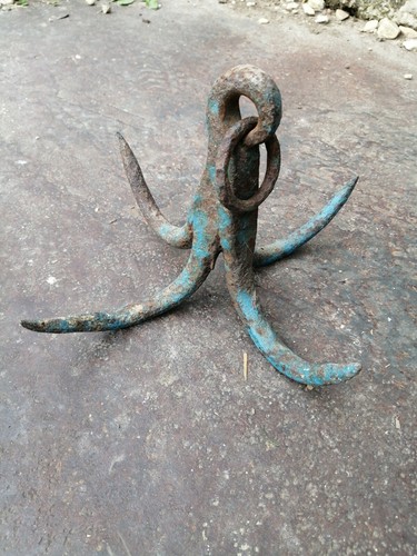 Grappin ancien fer forgé - en, 4