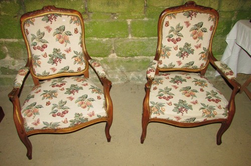 Paire fauteuils cabriolet - paire,