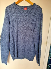 Pull irlandais bleu chiné -