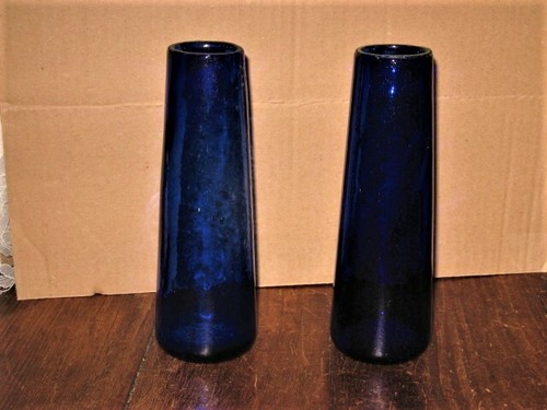 Lot vases soliflores bleu - 2,
