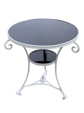 Neoclassical Style White Bronze Gueridon with Black Granite Top - France