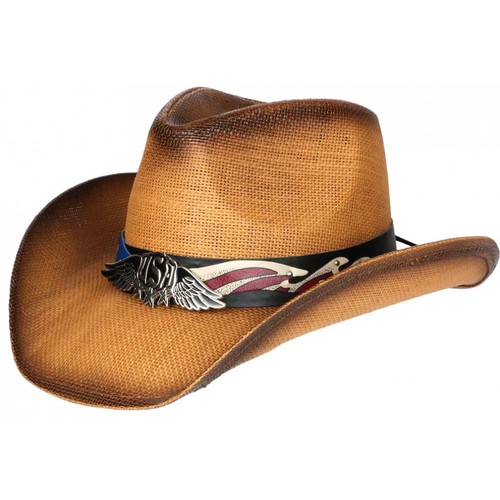 Chapeau cowboy marron paille - chapeau,