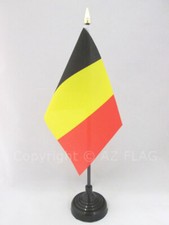 DRAPEAU DE TABLE BELGIQUE 15x10cm - PETIT DRAPEAUX DE BUREAU BELGE 10 x 15 cm po