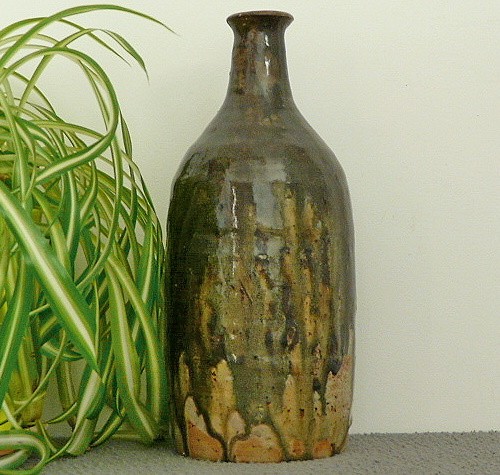 Ancien vase bouteille grès - vase,