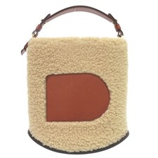 AUTHENTIC DELVAUX AA0607BRZ0 Pin Mini Bucket Hand Bag Beige Leather
