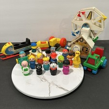 Fisher Price Little People Lot Sesame Street Mini Snowmobile Ferris Wheel VTG