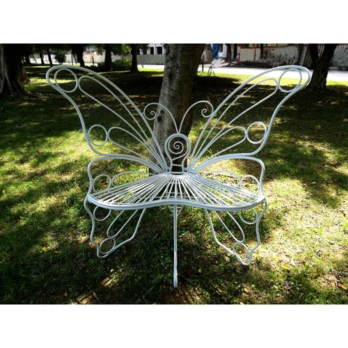 White metal outdoor garden - white,