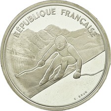 Monnaie, France, Ski alpin, 100 Francs, 1989, BE, SUP, Argent, Gadoury:C1