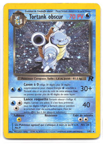 Carte pokémon tortank - pokémon, obscur