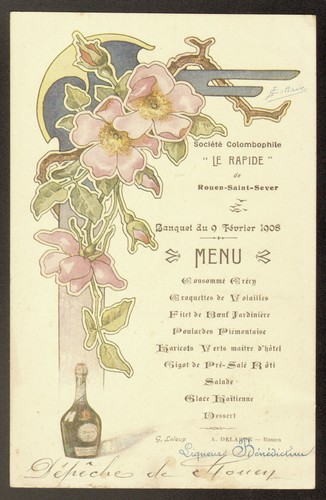 Menu société colombophile - menu.,
