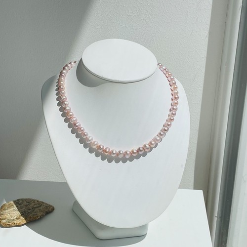Collier argent perles - argent, en