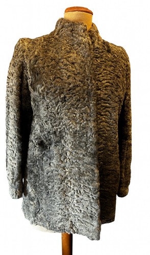Veste astrakan grise - astrakan, très