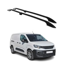 Barres de toit longitudinales pour Peugeot Partner 2018-2025 L2 Long Alu Noir 2x