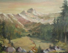 Tableau ancien huile paysage