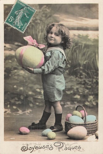 Paques enfant panier oeufs - paques,