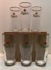CARLSBERG  BIERE vintage 6 verres carton d'origine bistrot bar  25 cl