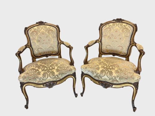 Paire fauteuils louis en - de, xv