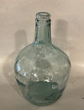 Recycled Glass Dame Jeanne Demijohn Style Bottle Green Carboy Wine Vtg Vase 12”