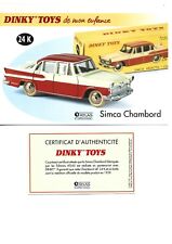 DINKY TOYS Fiche + Certificat