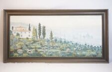 Antique Original Painting E. Dobsch Oil Landscape With Rome In Background Italy