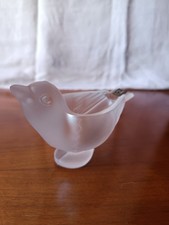 ​Elegant Frosted Crystal Bird Pipe Rest - Cristal de Sèvres (France)