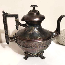 Gorgeous Silver Metal Quadripod Teapot - Rare - Vintage