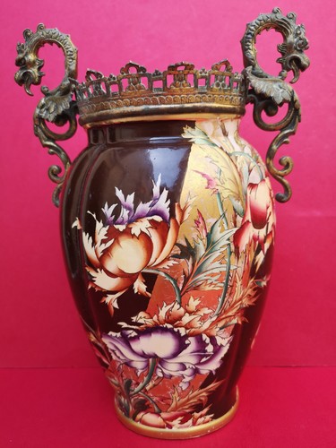 Rare vase gien - xixe, monture