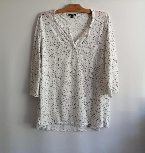 Blouse blanche pois - , noirs