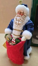 KSA Kurt Adler Fabriché 8” Pere Noel Blue Santa  Christmas Holidays W1686 W/Box