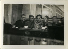ANTIQUE PHOTO - VINTAGE SNAPSHOT - MILITARY BISTRO COFFEE TABLE FUNNY REFLECTION