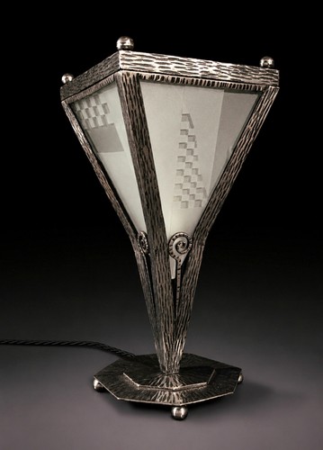 Lampe art déco fer forgé - en,