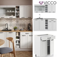 Kitchenette Cuisine intégrée R-Line 160 cm Style rustique blanc Vicco