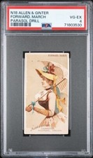 1888 N18 Allen & Ginter Parasol Drill FORWARD, MARCH PSA 4 VG-EX