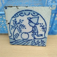 Ancien Carreau Rare Faience De
