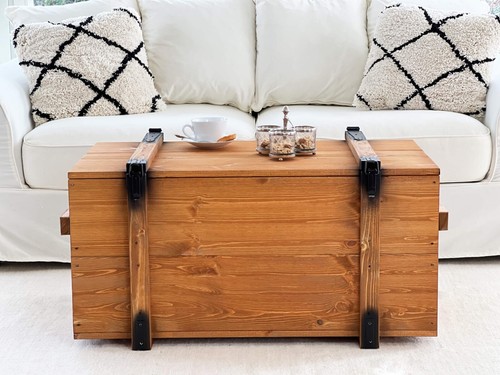 Coffre table basse bois - coffre,