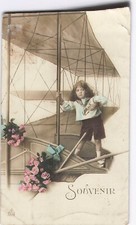 CP SOUVENIR ENFANT SUR AVION AEROPLANE - 27848