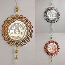 Noël Laser Coupe Métal Suspendu Tournant Décoration Avec Renne - 3 Couleurs