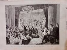 1888 MUSIQUE VIOLONCELLE CONTREBASSE ORCHESTRE PARIS FETE 1 JOURNAL ANCIEN