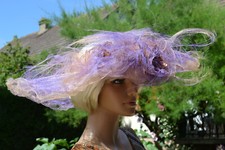 chapeau capeline rose violet