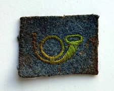 WW1 ALPINE HUNTERS 1914-1918 GREEN HUNTING HORN EMBROIDERY BADGE