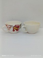 2 TASSES À THÉ ANCIENNES EN FAÏENCE DE GIEN MODÈLE Clématite