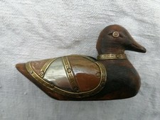 Canard bois décor cuivre et