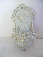 OLD LARGE PORCELAIN BENITIER enhanced with gold XIX