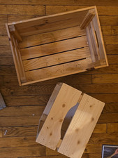 Lot de 2 Caisses bois Clair