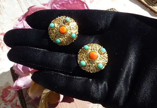 Lot boutons vintage dorés - lot,
