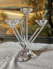 CHANDELIER BOUGEOIR 4 BRANCHES EN CRISTAL VILLEROY ET BOCH TRES BEL ETAT