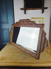 Miroir ancien Art Déco bois