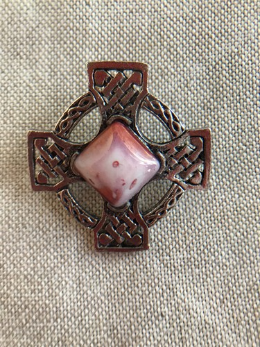 Celtic brooch silver cross - silver,