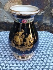 Hubert Bequet vase modèle 414 scène galante dorée
